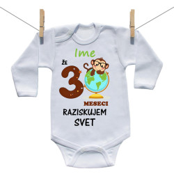 Bodiji z dolgimi rokavi Že 3 mesece raziskujem svet