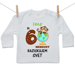 Majica z dolgimi rokavi Že 6 mesecev raziskujem svet