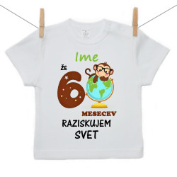 Majica s kratkimi rokavi Že 6 mesecev raziskujem svet