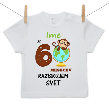 Majica s kratkimi rokavi Že 6 mesecev raziskujem svet