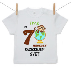 Majica s kratkimi rokavi Že 7 mesecev raziskujem svet