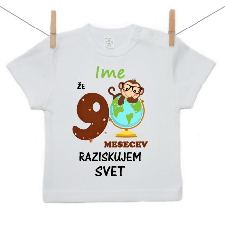 Majica s kratkimi rokavi Že 9 mesecev raziskujem svet