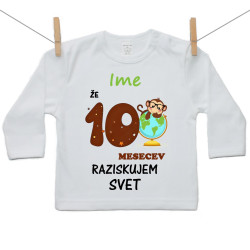 Majica z dolgimi rokavi Že 10 mesecev raziskujem svet