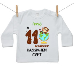 Majica z dolgimi rokavi Že 11 mesecev raziskujem svet
