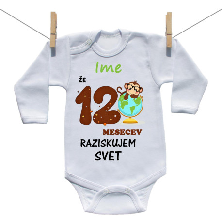 Bodiji z dolgimi rokavi Že 12 mesecev raziskujem svet