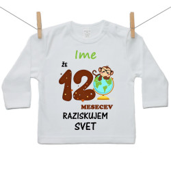 Majica z dolgimi rokavi Že 12 mesecev raziskujem svet