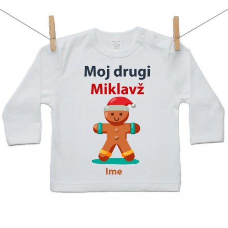 Majica z dolgimi rokavi Moj drugi Miklavž z medenjakom Majica z dolgimi rokavi Moj drugi Miklavž z medenjakom