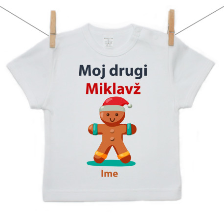 Majica s kratkimi rokavi Moj drugi Miklavž z medenjakom Majica s kratkimi rokavi Moj drugi Miklavž z medenjakom