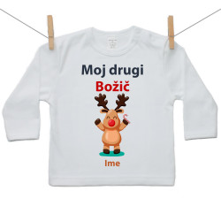 Majica z dolgimi rokavi Moj drugi božič z jelenčkom