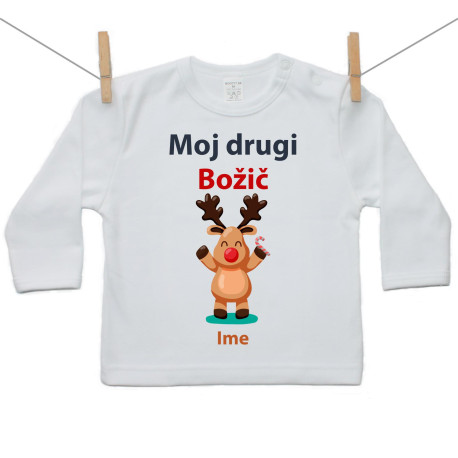 Majica z dolgimi rokavi Moj drugi božič z jelenčkom