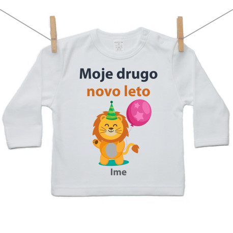 Majica z dolgimi rokavi Moje drugo novo leto z levčkom