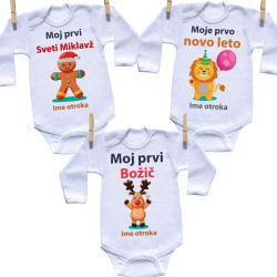 Moj prvi Miklavž, božič in novo leto - Komplet 3 bodijev